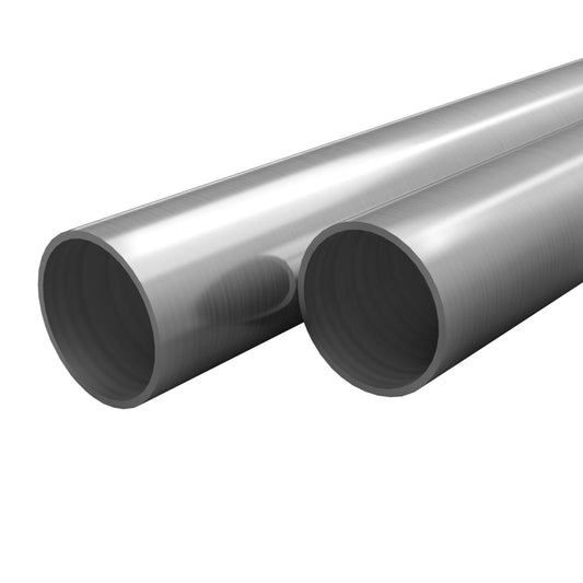 2 pcs Stainless Steel Tubes Round V2A 2m 70x1.8mm