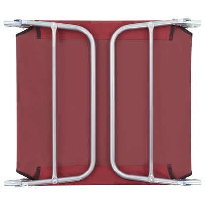 Folding Sun Loungers 2 pcs Steel and Fabric Red