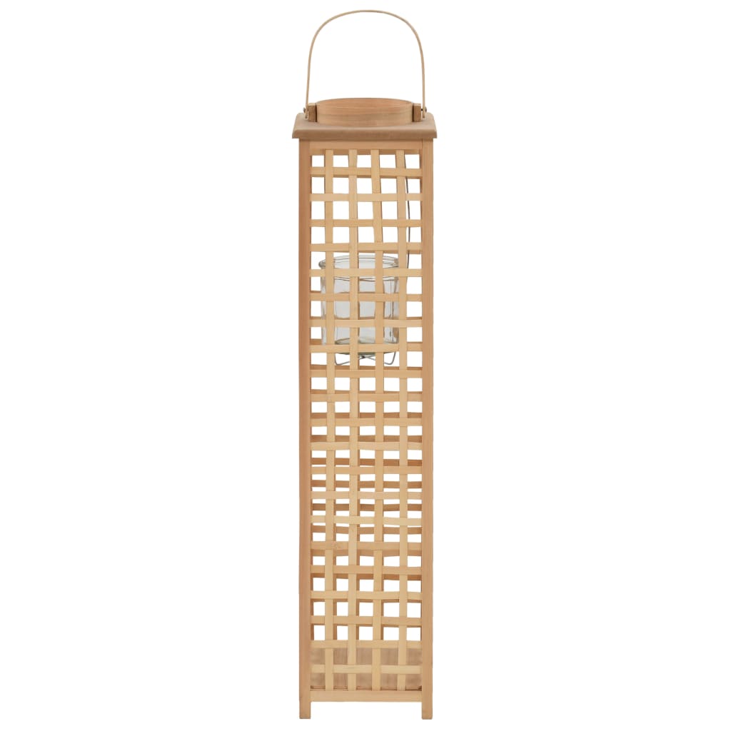 Hanging Candle Lantern Holder Bamboo Natural