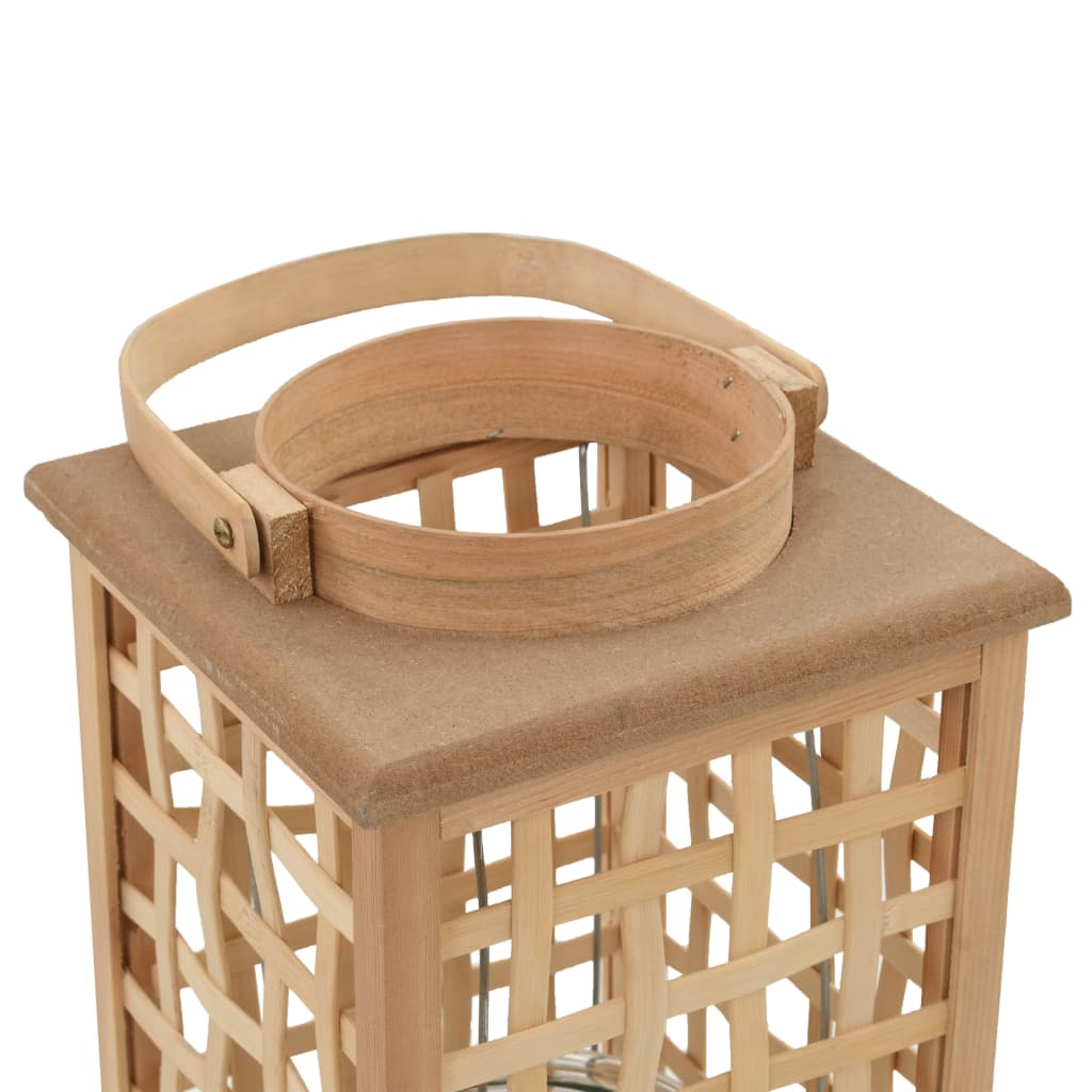 Hanging Candle Lantern Holder Bamboo Natural