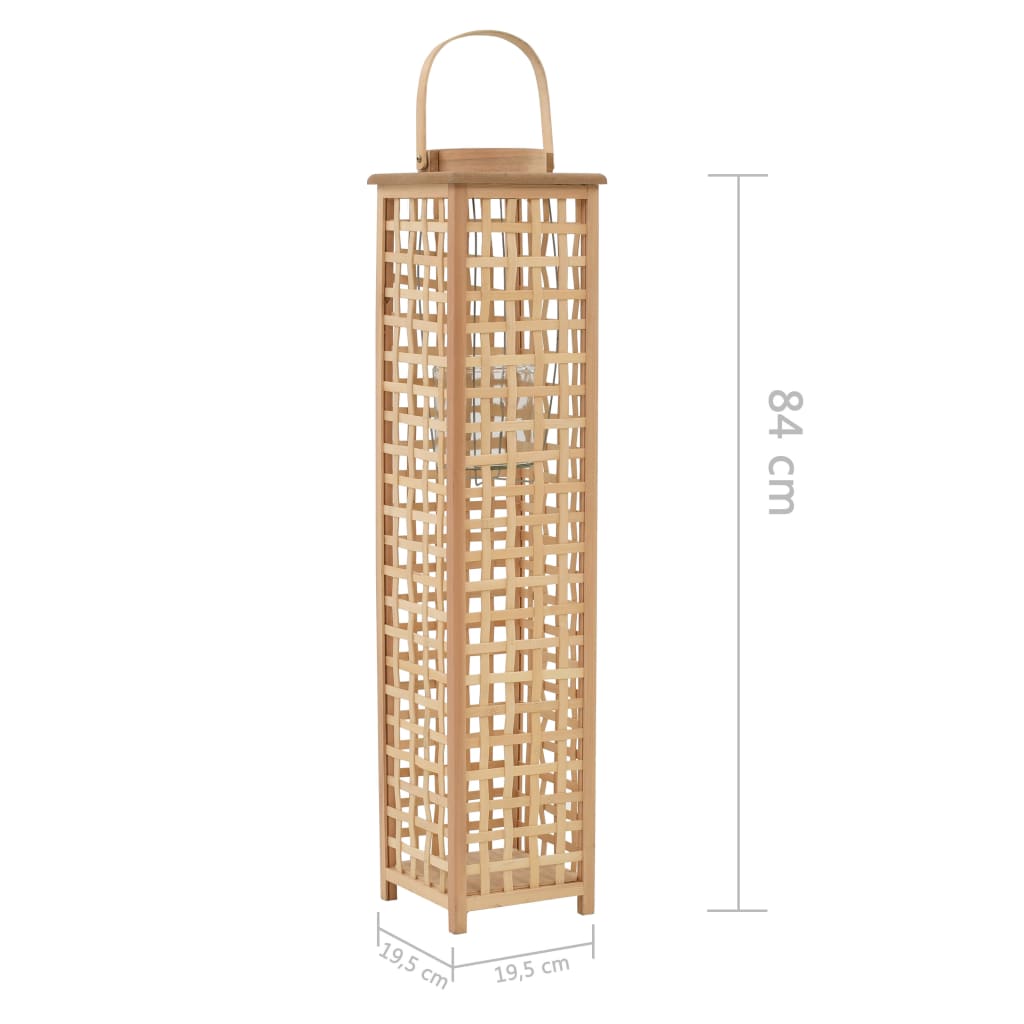 Hanging Candle Lantern Holder Bamboo Natural