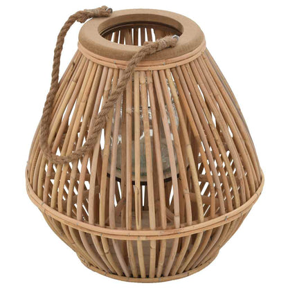 Hanging Candle Lantern Holder Wicker Natural