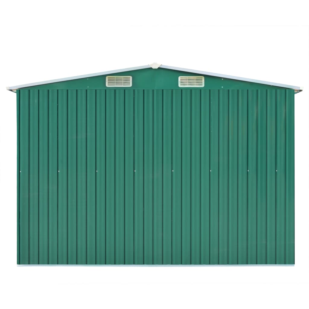 Garden Shed 257x489x181 cm Metal Green