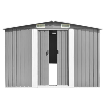 Garden Shed 257x580x181 cm Metal Grey