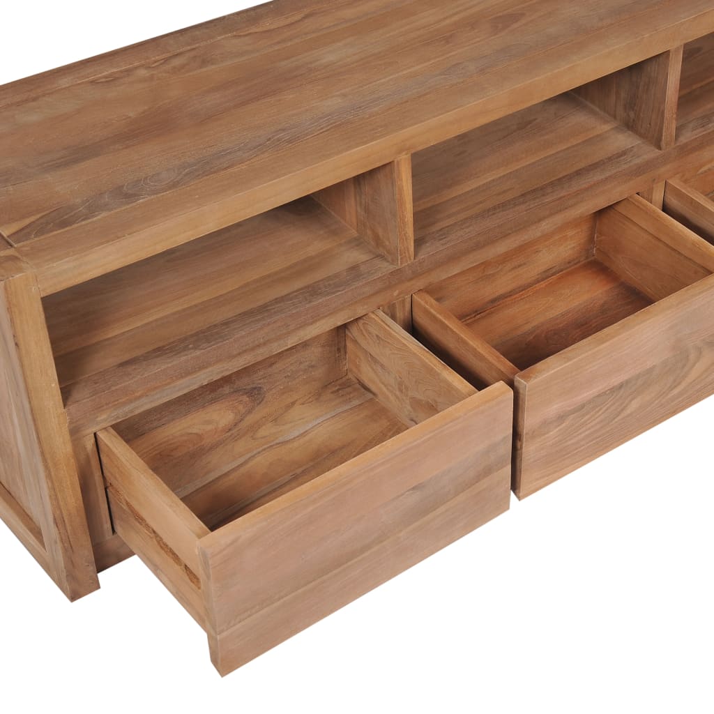 TV Cabinet Solid Teak Wood with Natural Finish 120x30x40 cm