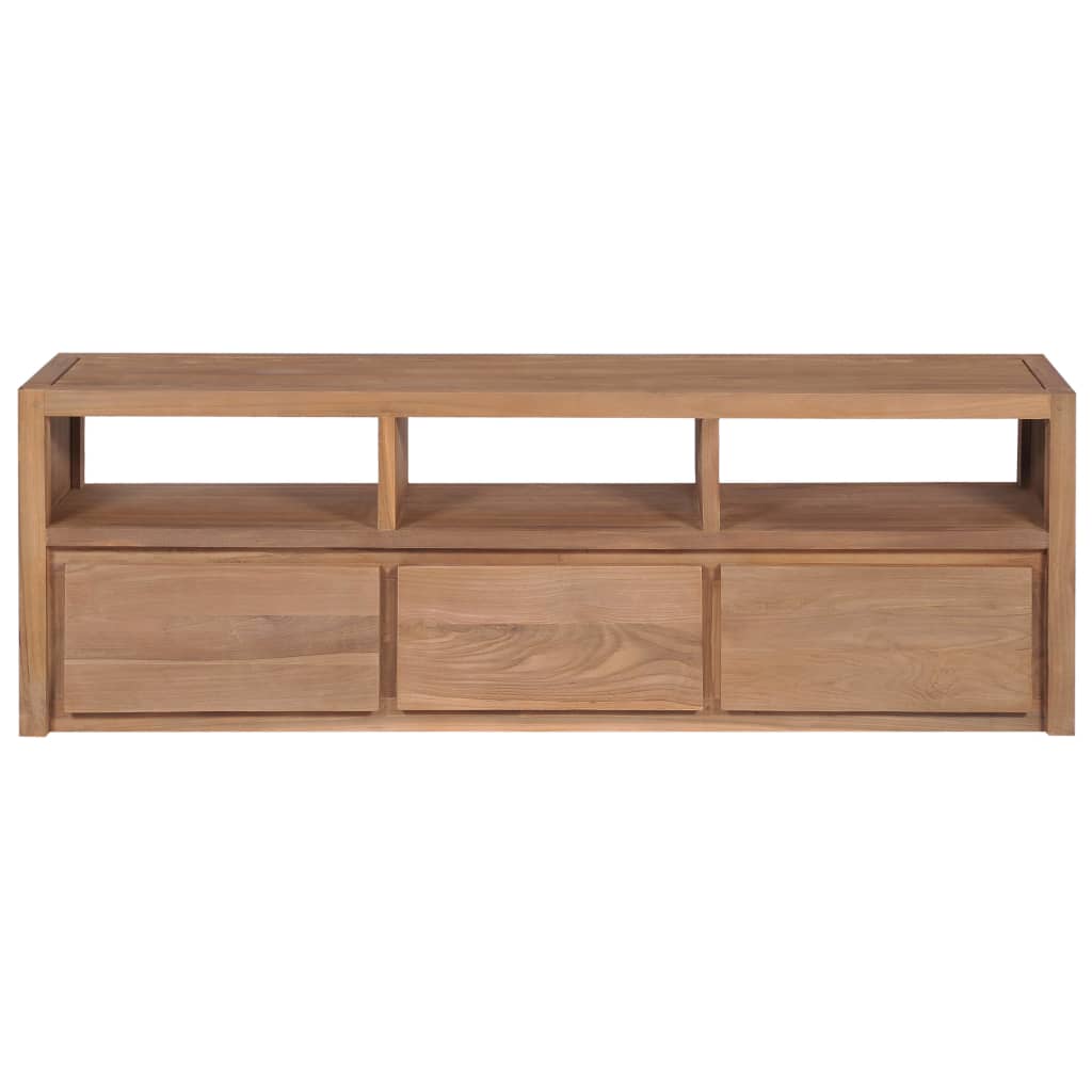 TV Cabinet Solid Teak Wood with Natural Finish 120x30x40 cm