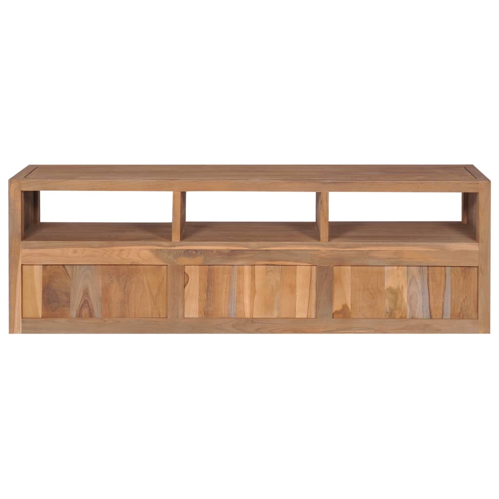 TV Cabinet Solid Teak Wood with Natural Finish 120x30x40 cm