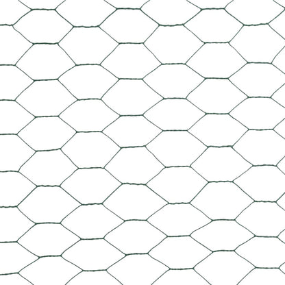 Chicken Wire Fence Steel with PVC Coating 25x1.5 m Green