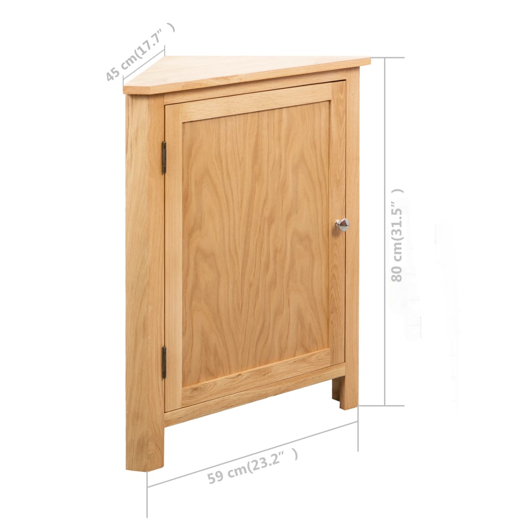 Corner Cabinet 59x45x80 cm Solid Oak Wood