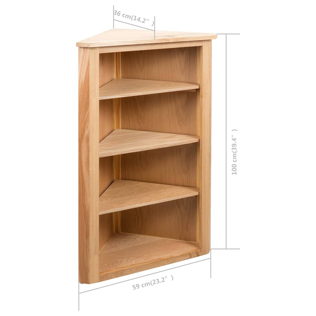 Corner Shelf 59x36x100 cm Solid Oak Wood