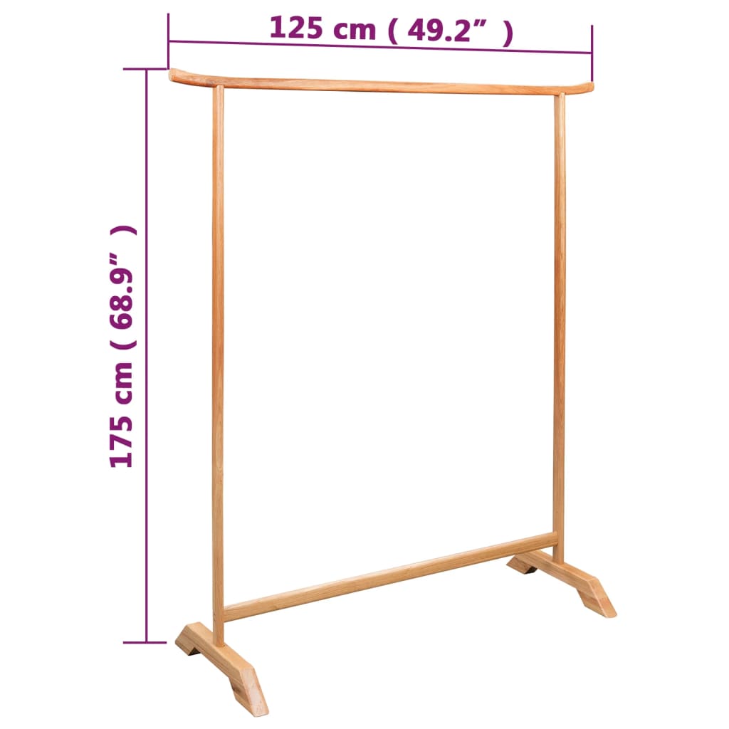 Clothes Rack 125x175 cm Solid Oak Wood