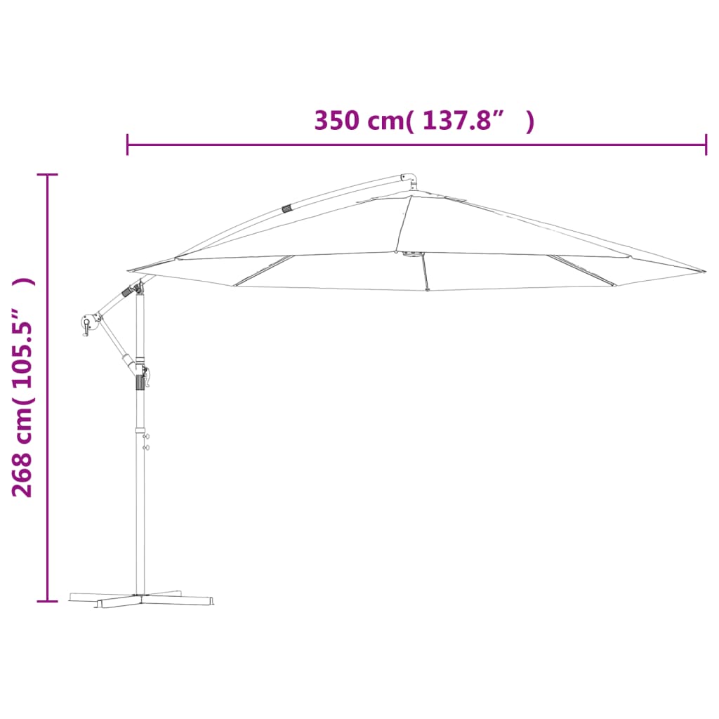 Cantilever Umbrella with Aluminium Pole 350 cm Anthracite