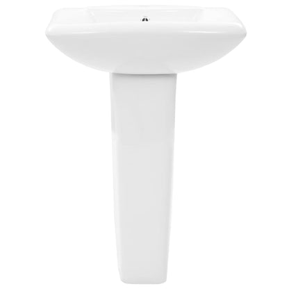 Freestanding Basin with Pedestal Ceramic White 580x470x200 mm