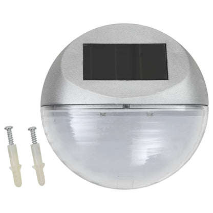 Outdoor Solar Wall Lamps LED 12 pcs Round Silver