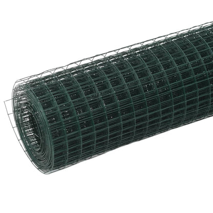 Chicken Wire Fence Steel with PVC Coating 10x0.5 m Green