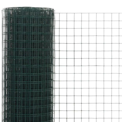 Chicken Wire Fence Steel with PVC Coating 10x0.5 m Green