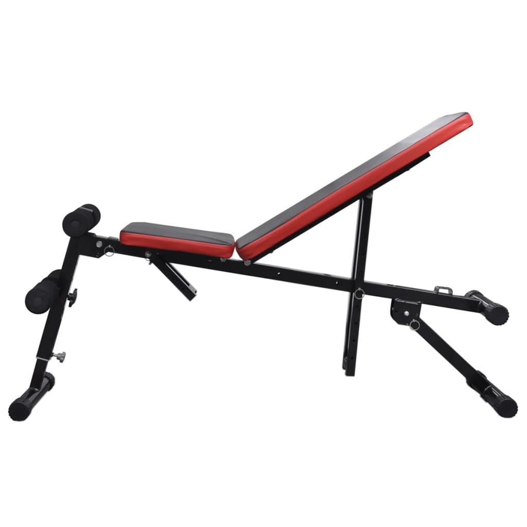 Adjustable Sit-up Bench with Barbell and Dumbbell Set 60.5 kg