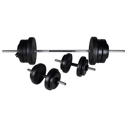 Adjustable Sit-up Bench with Barbell and Dumbbell Set 60.5 kg