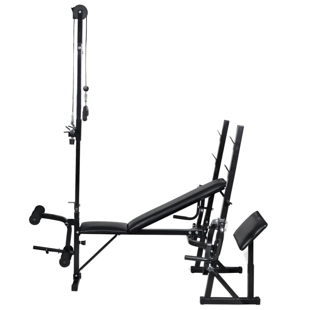 Workout Bench with Weight Rack, Barbell and Dumbbell Set 30.5kg