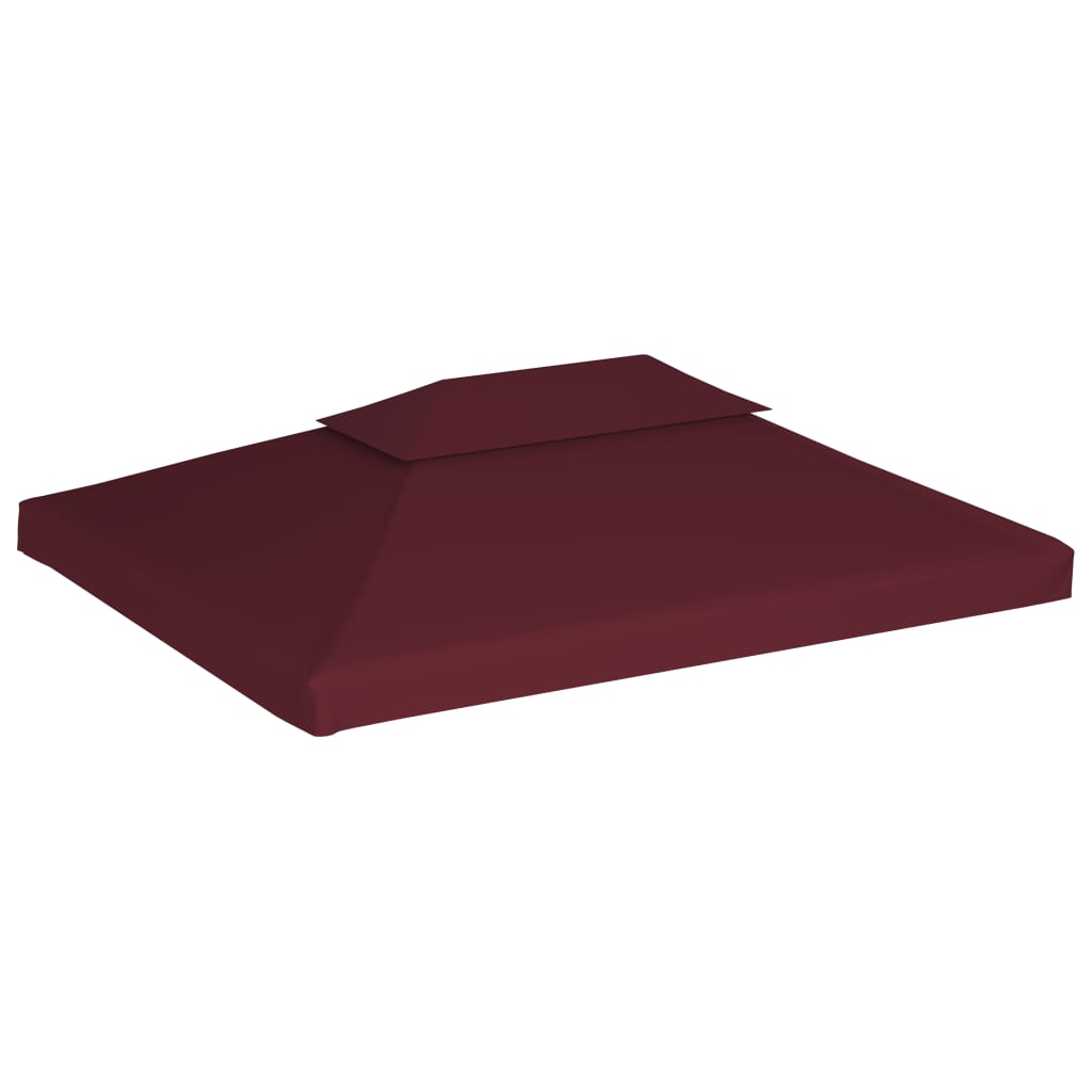 2-Tier Gazebo Top Cover 310 g/m² 4x3 m Bordeaux