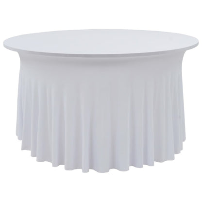 2 pcs Stretch Table Covers with Skirt 180x74 cm White