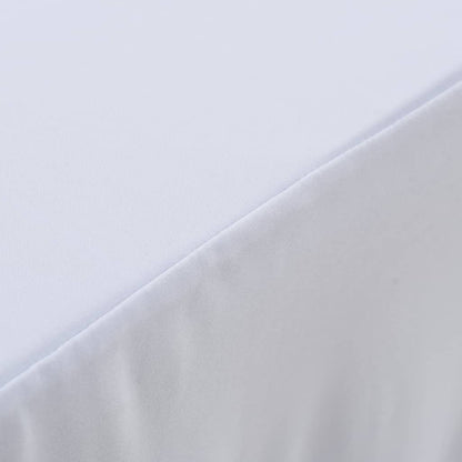 2 pcs Stretch Table Covers with Skirt 183x76x74 cm White