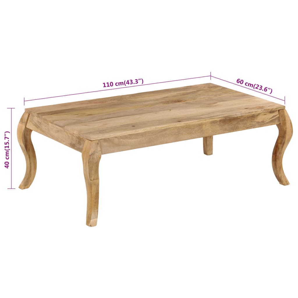 Coffee Table 110x60x40 cm Solid Mango Wood