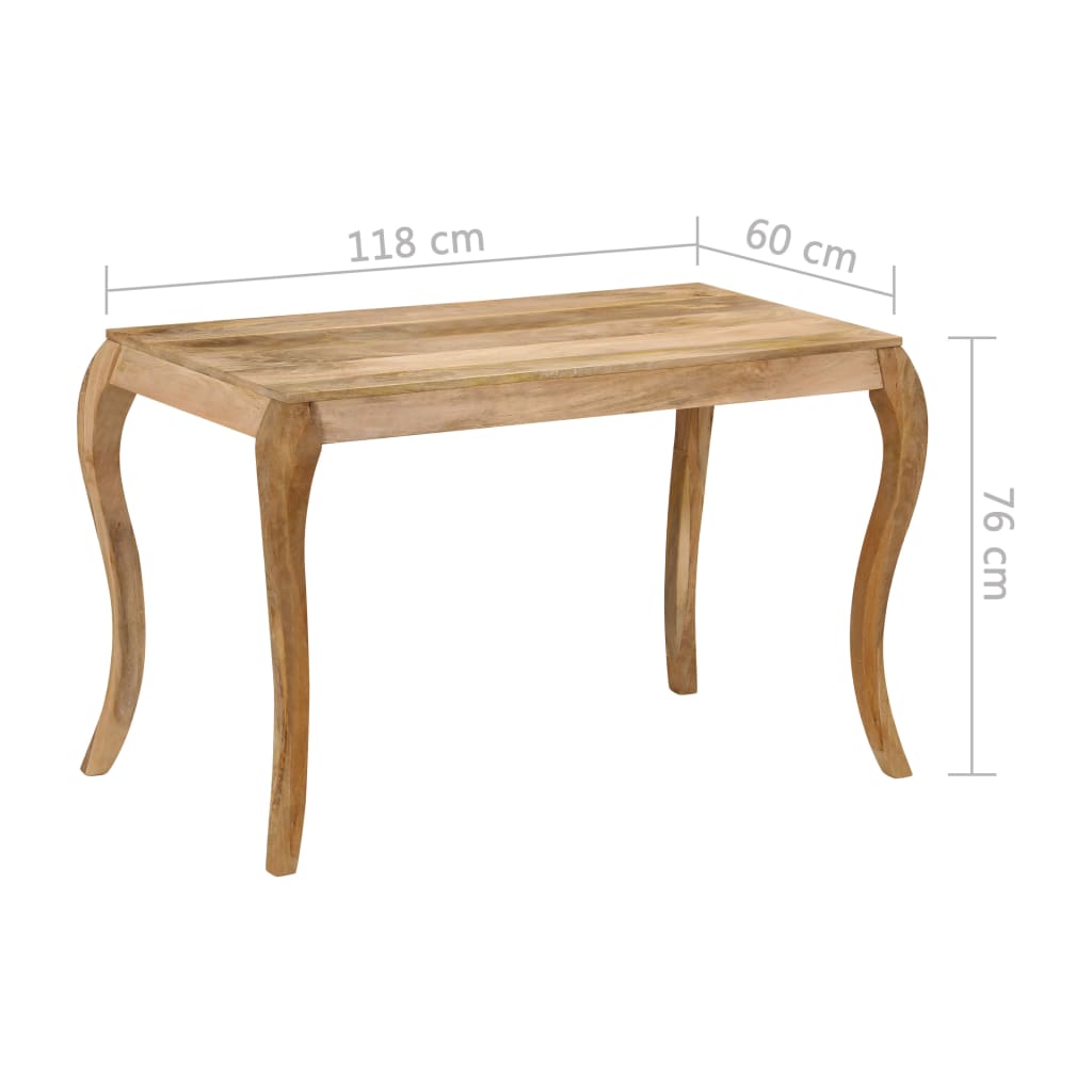 Dining Table 118x60x76 cm Solid Mango Wood