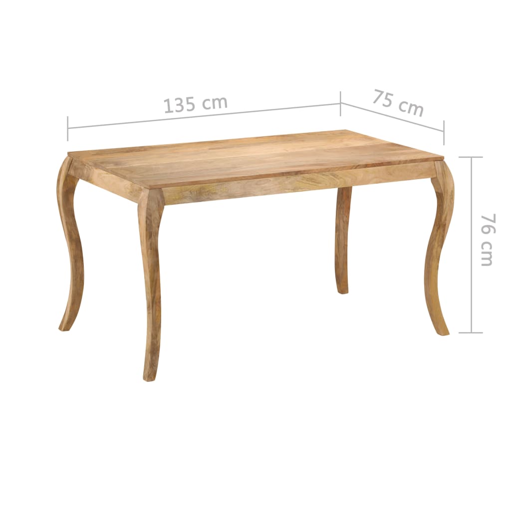 Dining Table 135x75x76 cm Solid Mango Wood