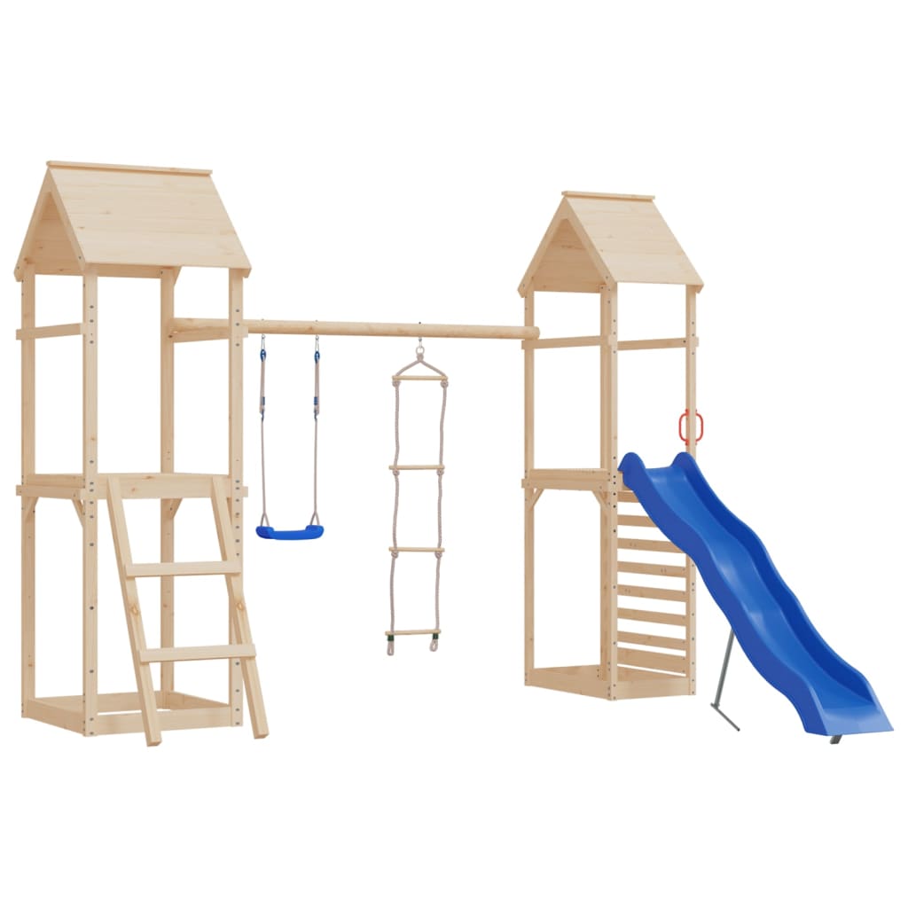 Swing Seat with Rope Ladder and Climbing Stones Blue PE