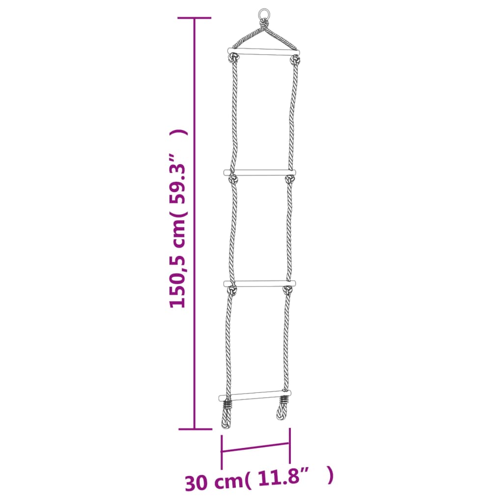 Swing Seat with Rope Ladder and Climbing Stones Blue PE