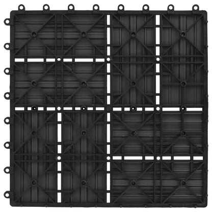 11 pcs Decking Tiles WPC 30x30 cm 1 sqm Black