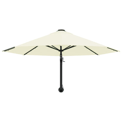 Wall-Mounted Garden Parasol with Metal Pole 300 cm Sand