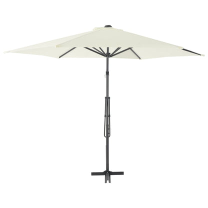 Outdoor Parasol with Steel Pole 300 cm Sand