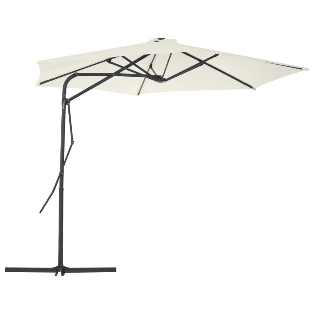 Outdoor Parasol with Steel Pole 300 cm Sand