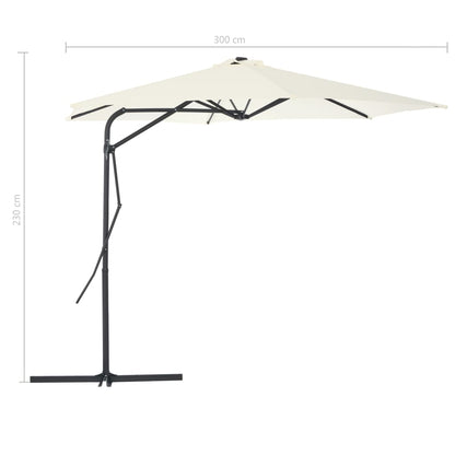 Outdoor Parasol with Steel Pole 300 cm Sand