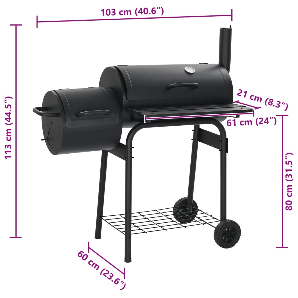 Classic Charcoal BBQ Offset Smoker