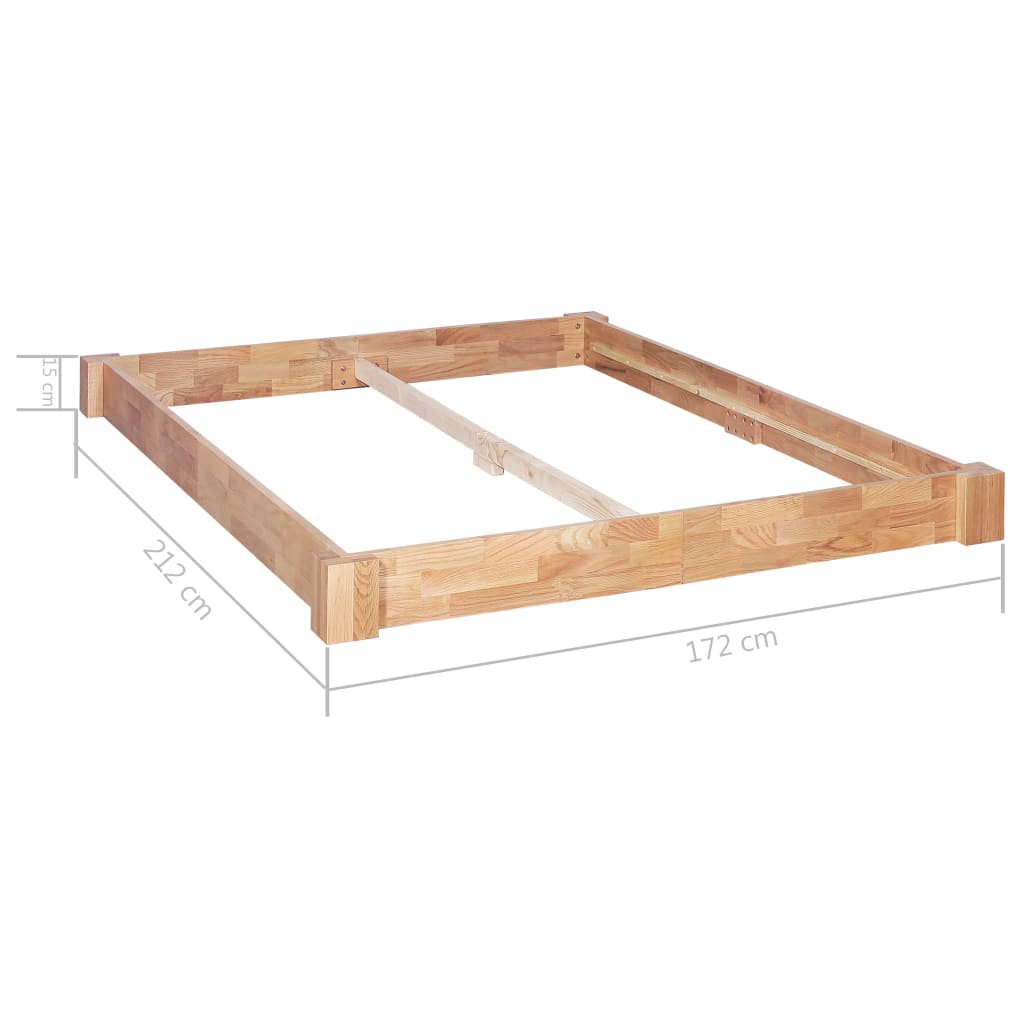 Bed Frame Solid Oak Wood 160x200 cm