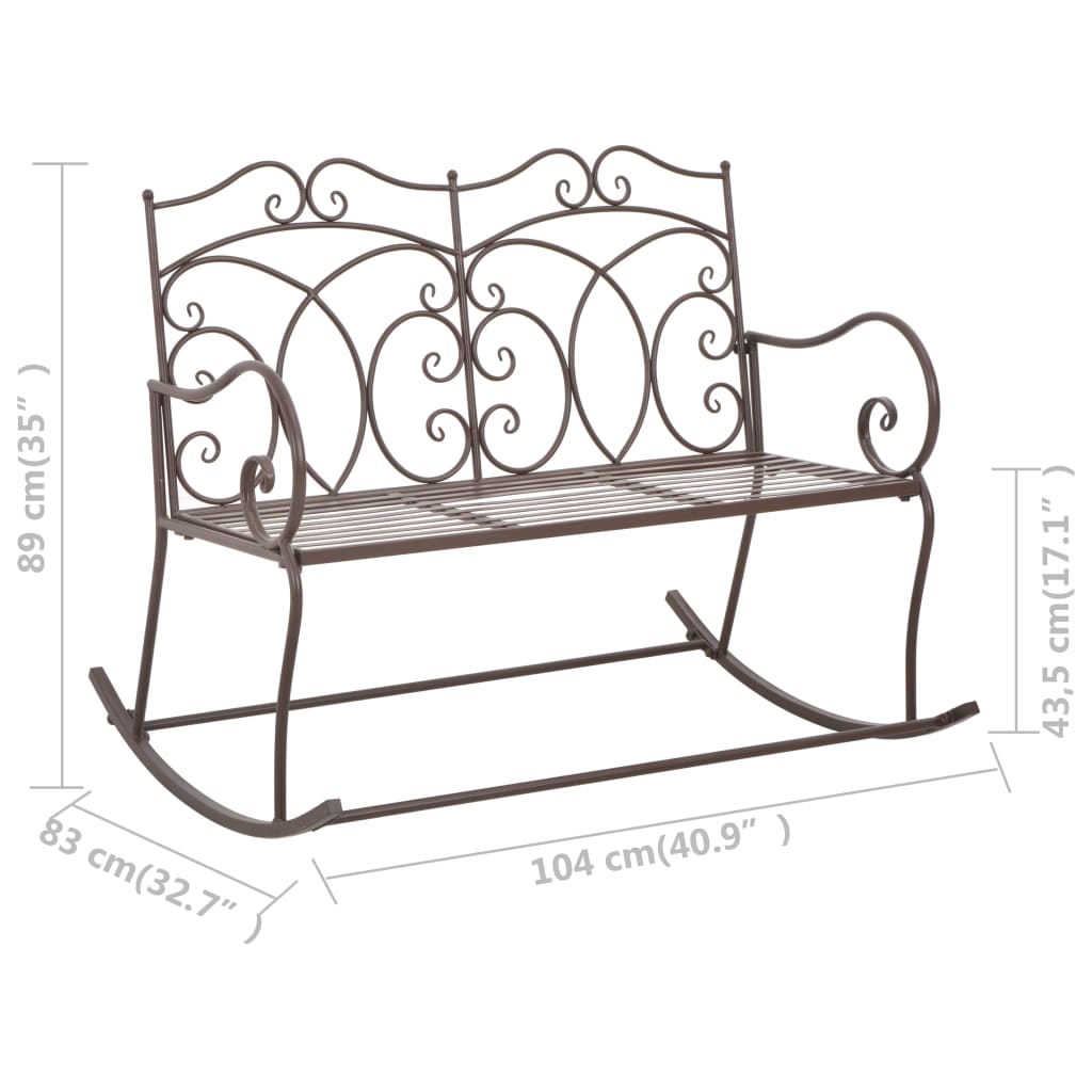 Garden Bench 104 cm Iron Antique Brown