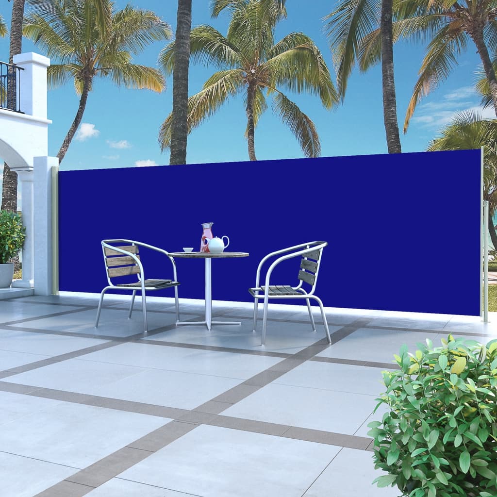 Retractable Side Awning 160 x 500 cm Blue