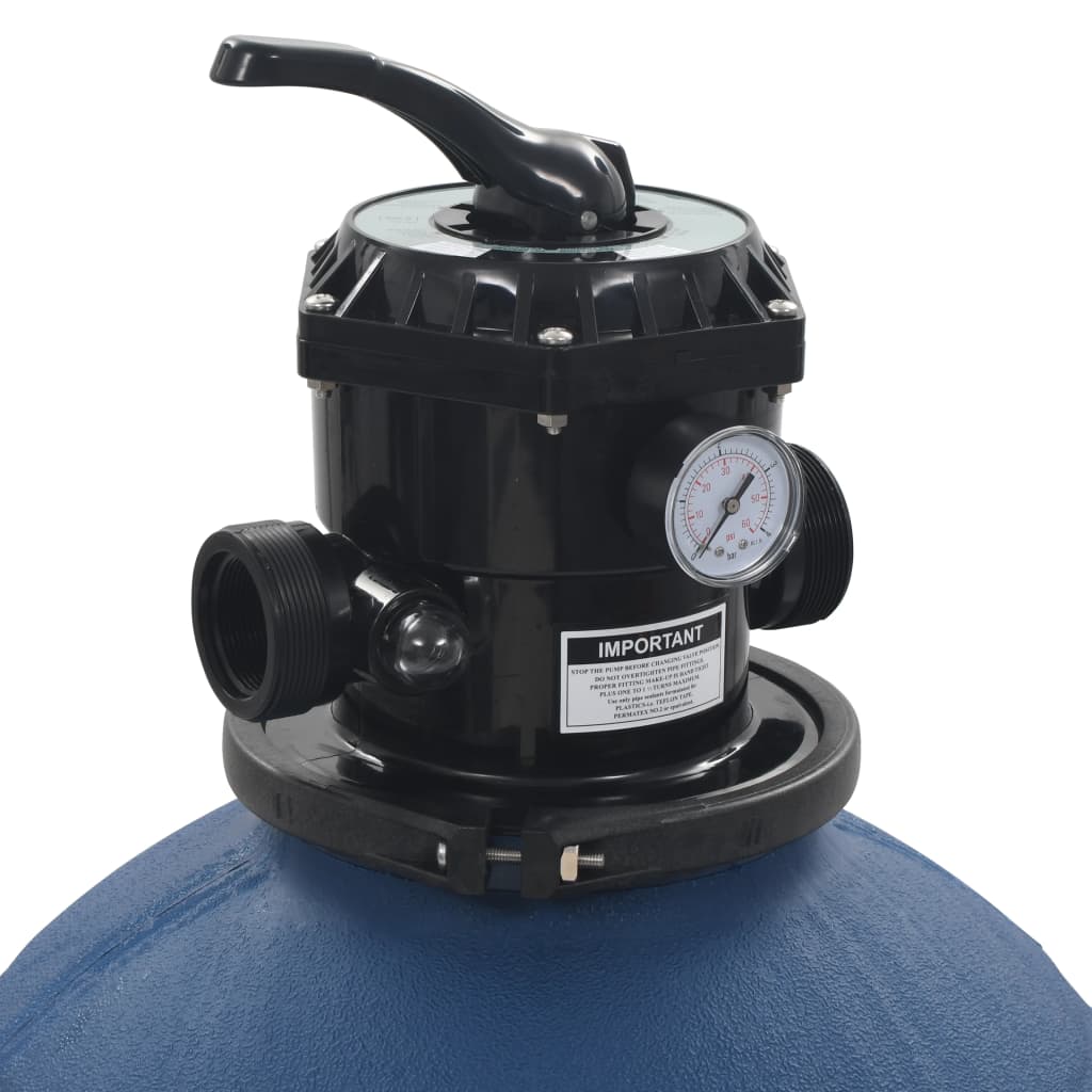 Pool Sand Filter with 6 Position Valve Blue 560 mm