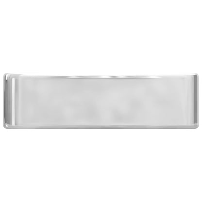 Wash Basin with Faucet Hole 48x37x13.5 cm Ceramic Silver