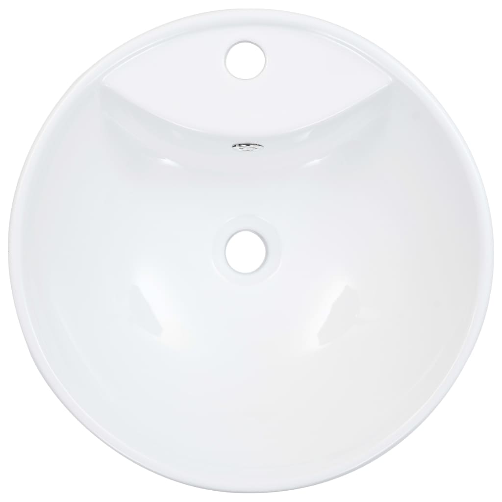 Wash Basin with Overflow 46.5x18 cm Ceramic White