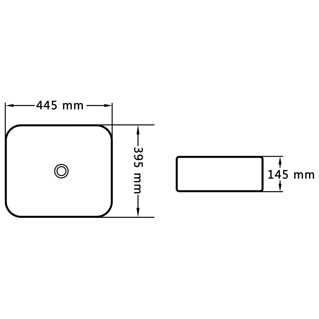 Wash Basin 44.5x39.5x14.5 cm Ceramic White