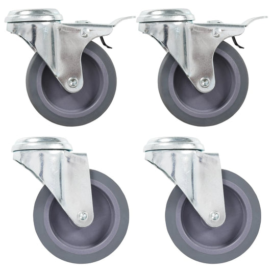 Bolt Hole Swivel Casters 4 pcs 75 mm