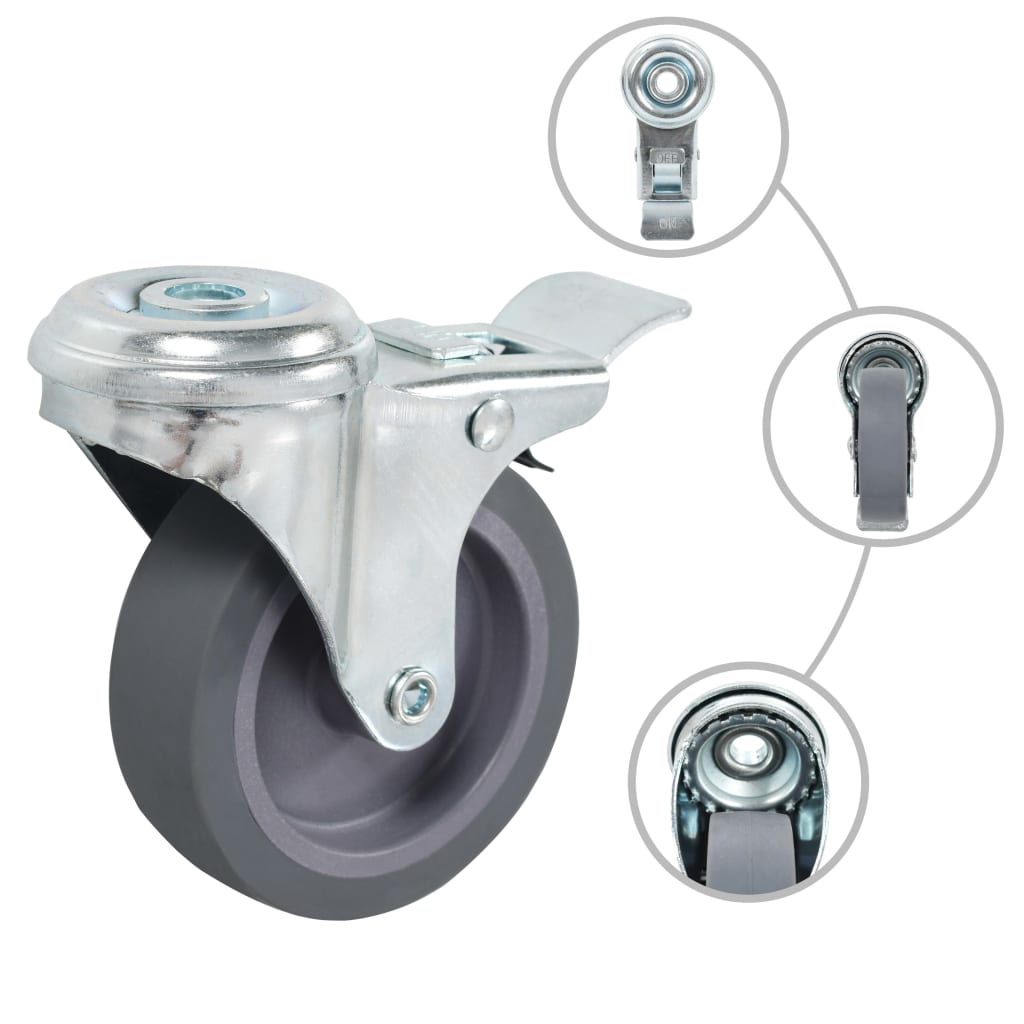 Bolt Hole Swivel Casters 4 pcs 75 mm