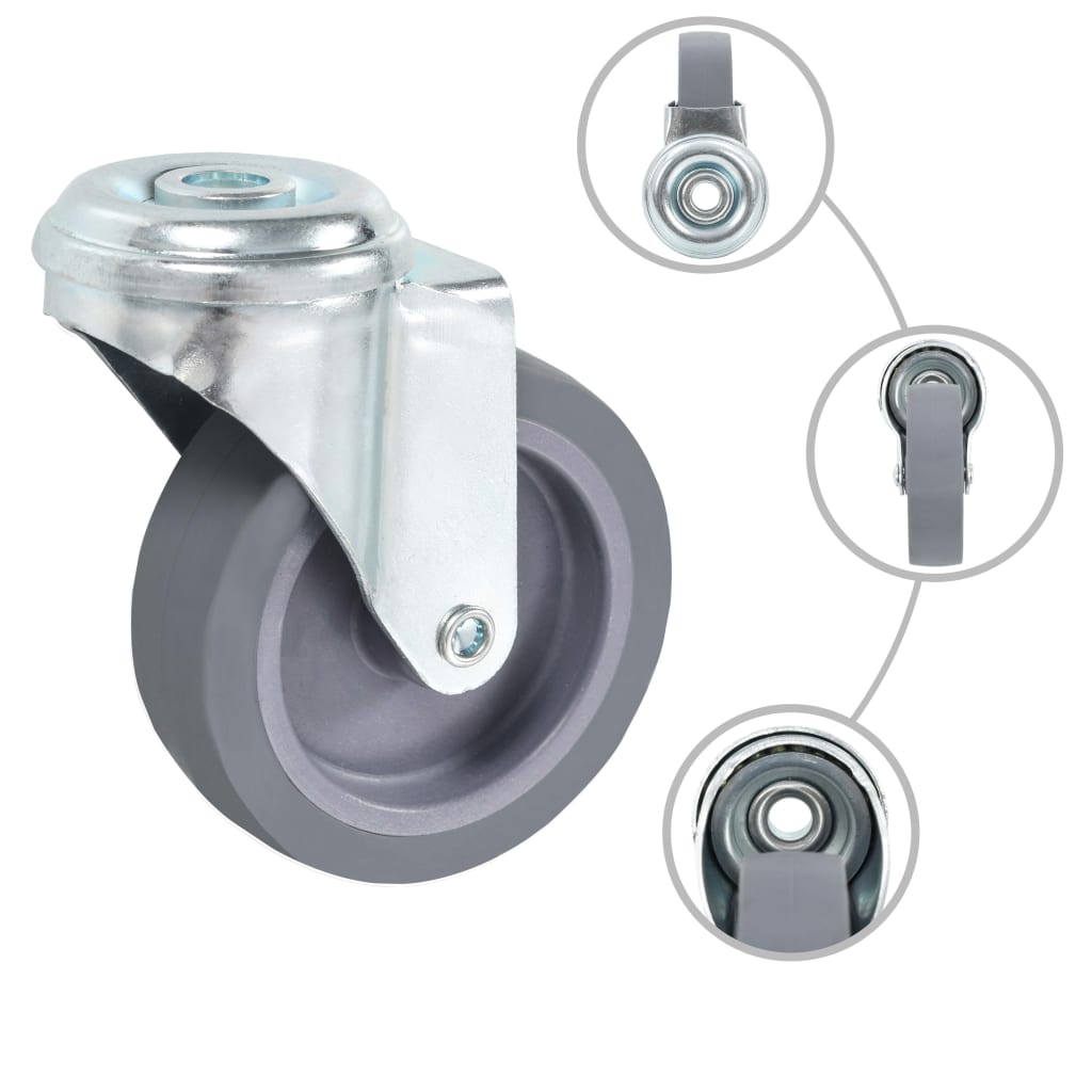 Bolt Hole Swivel Casters 4 pcs 75 mm