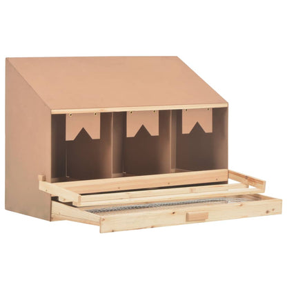 Chicken Laying Nest 3 Compartments 93x40x65 cm Solid Pine Wood