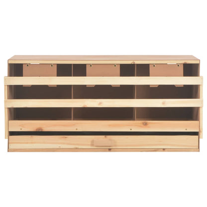 Chicken Laying Nest 3 Compartments 96x40x45 cm Solid Pine Wood