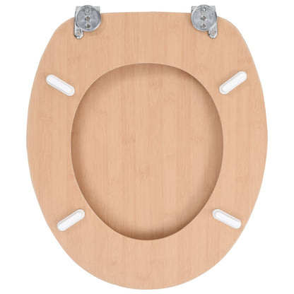 WC Toilet Seat with Lid MDF Bamboo Design